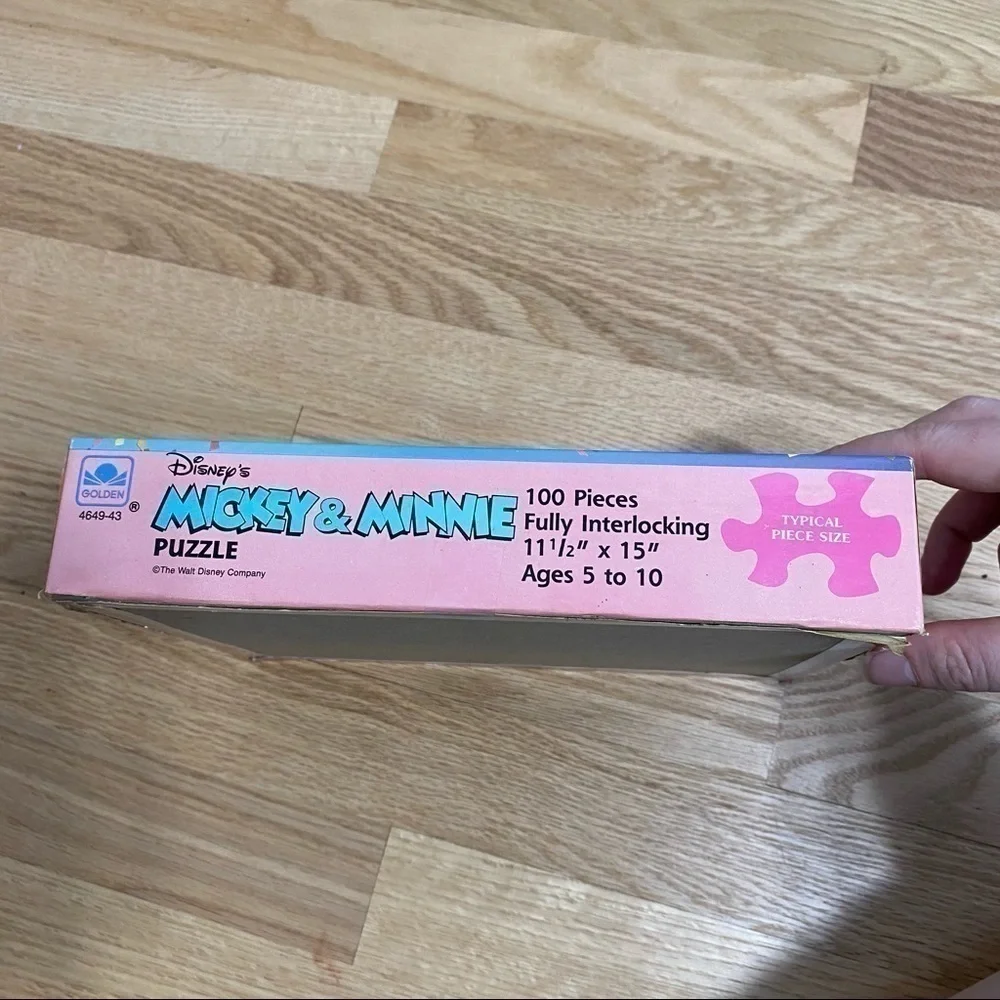 Vintage Mickey & Minnie Mouse Puzzle Football Cheerleader 100 Piece Disney